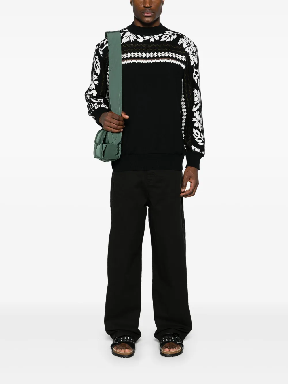 sacai Intarsia trui - Zwart