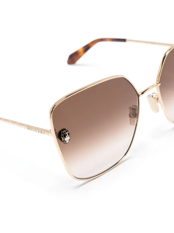 Bvlgari Serpenti Oversize Sunglasses Gold FARFETCH IN