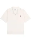 Sporty & Rich SRC Velour cotton polo shirt - White