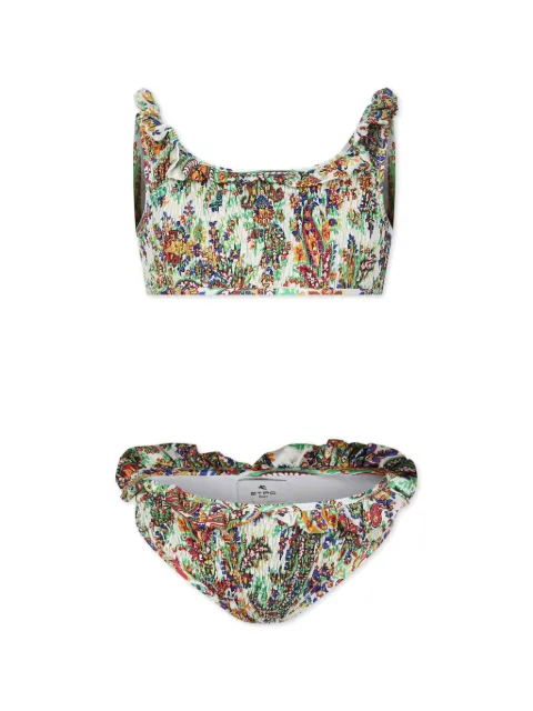 ETRO KIDS paisley-print shirred bikini