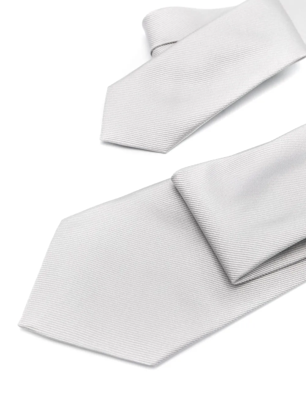 Shop Giorgio Armani Silk Faille Tie In Grey