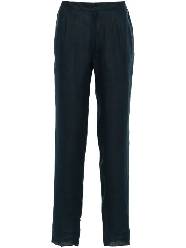 【ラッピング不可】 Kiton リネン JP FARFETCH | ブルー | テーパードパンツ パンツ