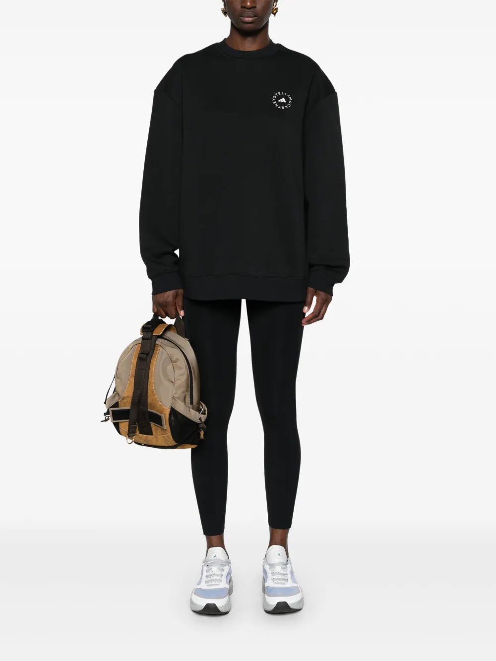 adidas by Stella McCartney logo-print jersey sweatshirt - Zwart