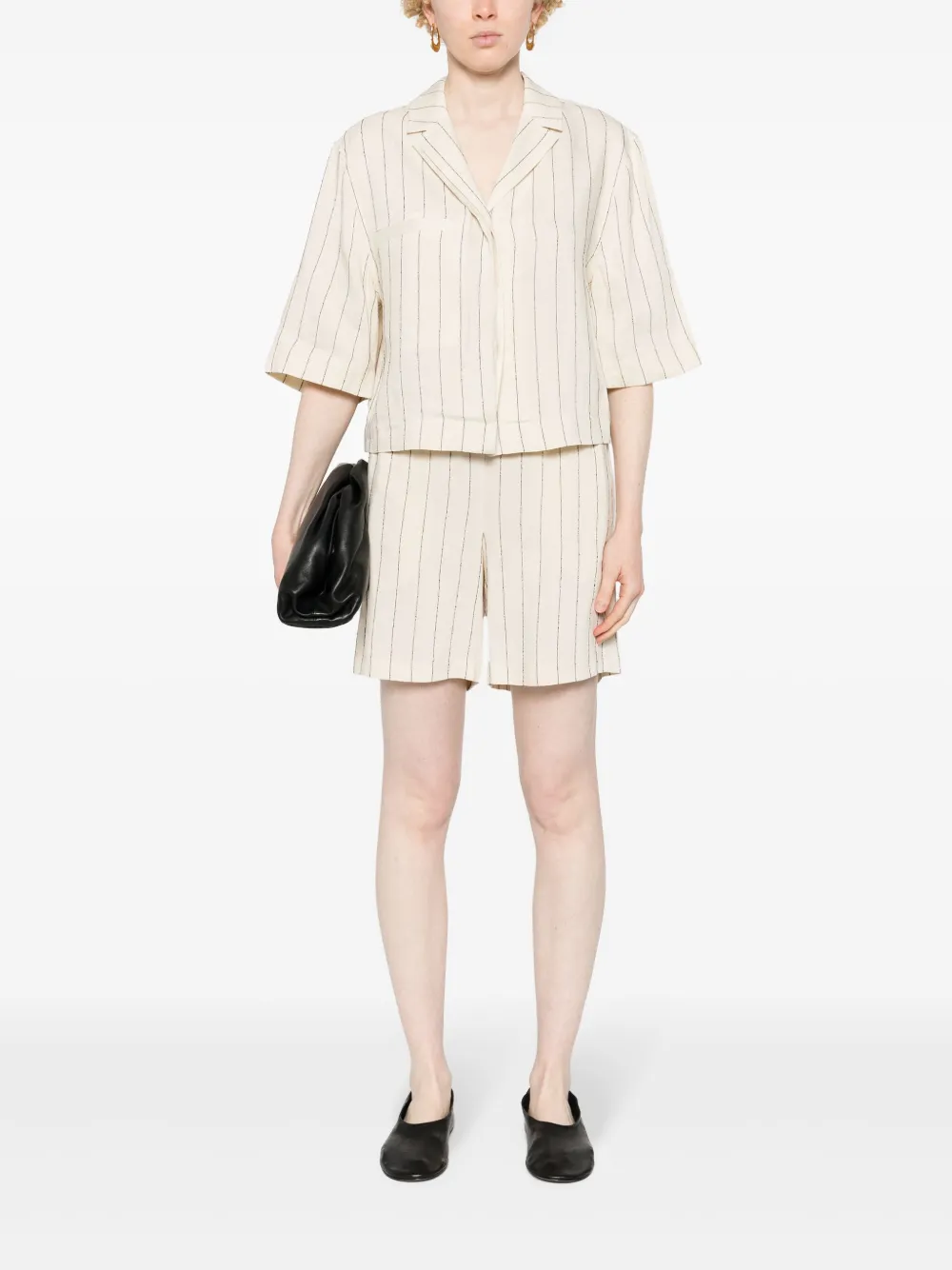 Shop Loulou Studio Lago Striped Shirt In Neutrals