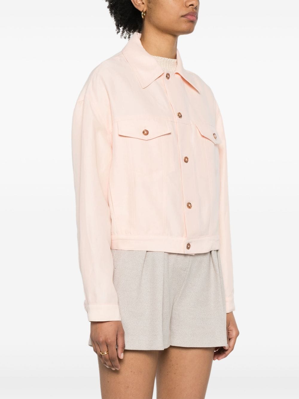 Loulou Studio shantung buttoned jacket Roze