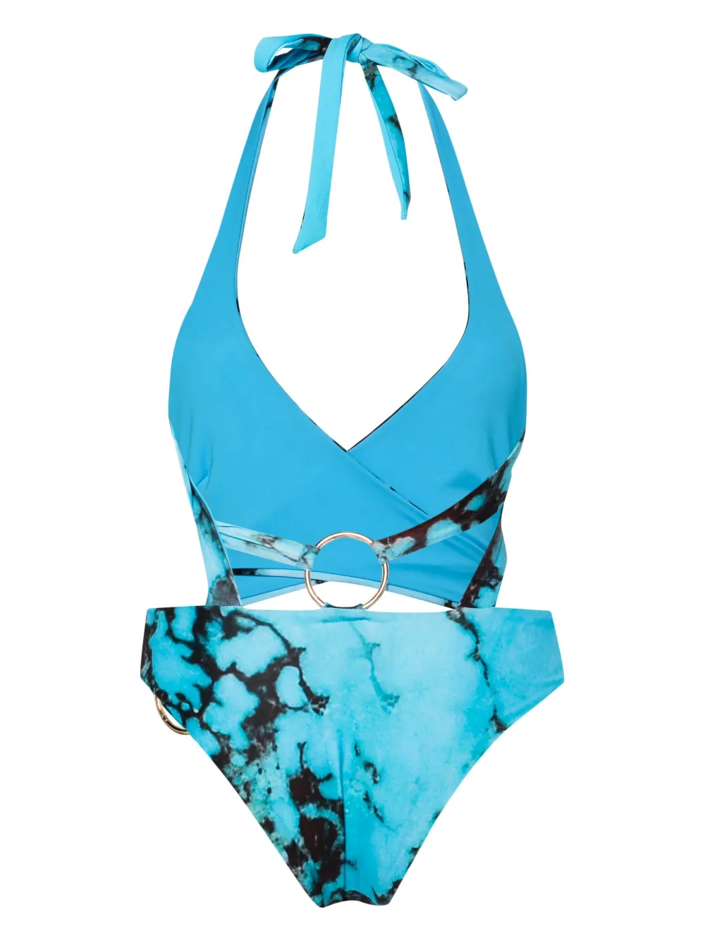 Louisa Ballou Starburst cut-out swimsuit - Blauw