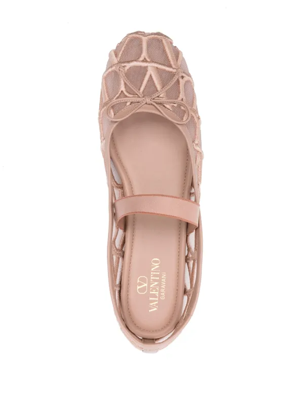 Valentino Garavani Pink Toile Iconographe Ballerina Flats