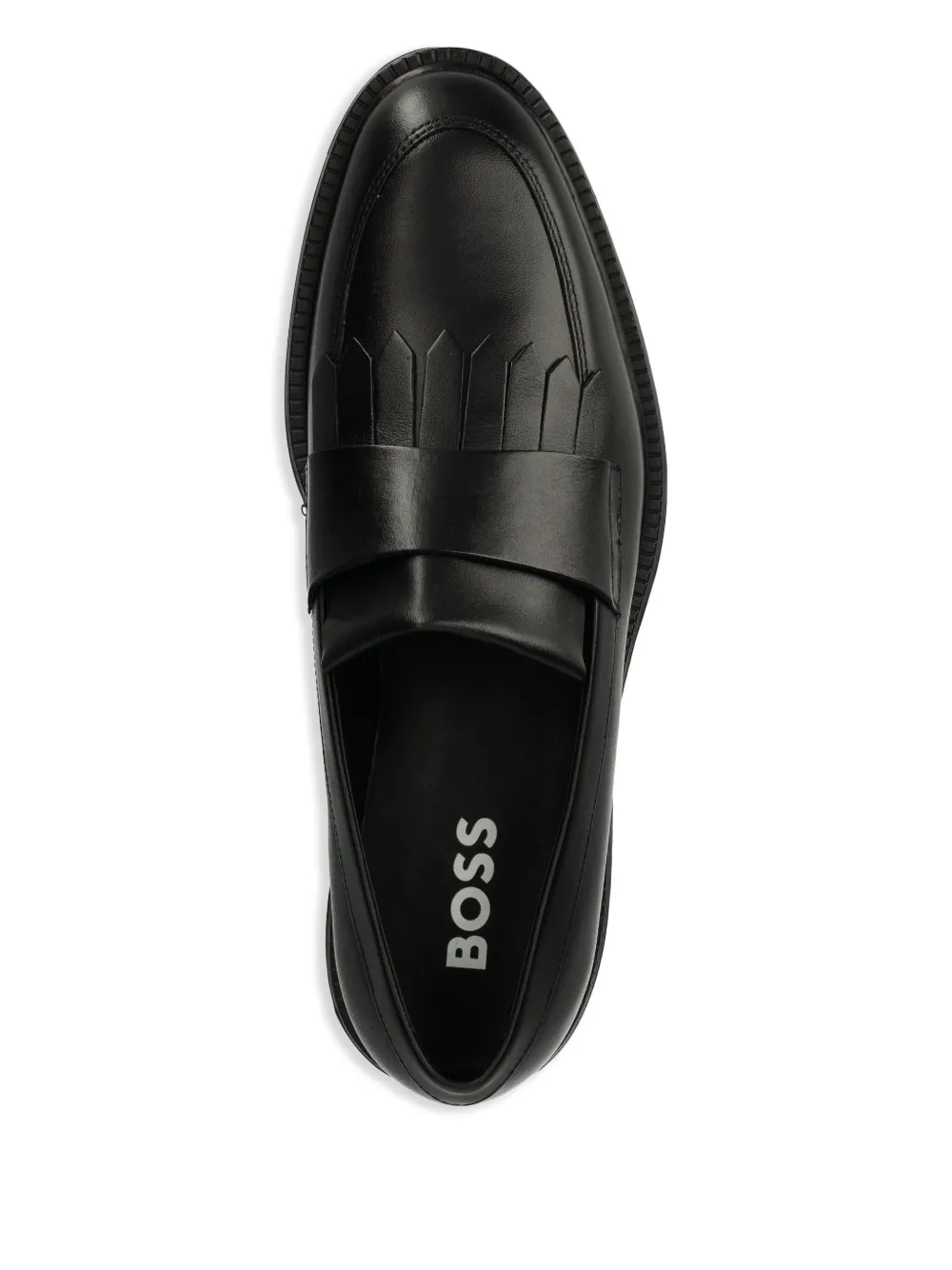 BOSS fringed loafers Black