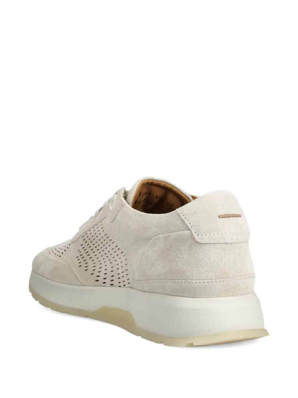 BOSS Zac suède sneakers met geperfoeerde details Beige