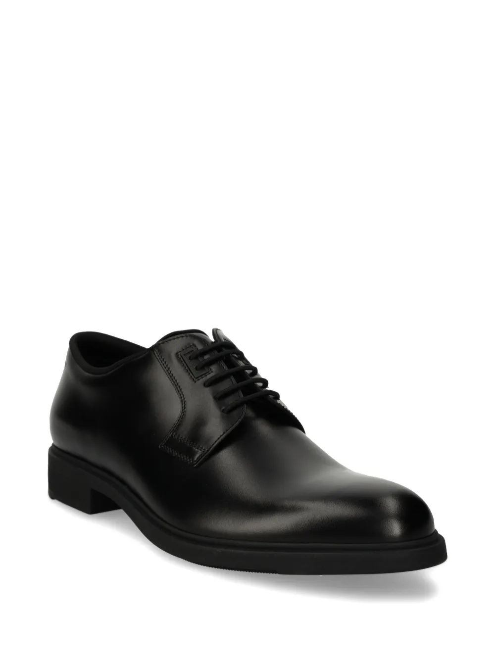 BOSS leather derby shoes - Zwart