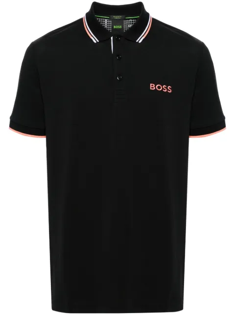 BOSS logo-embroidered piqué polo shirt
