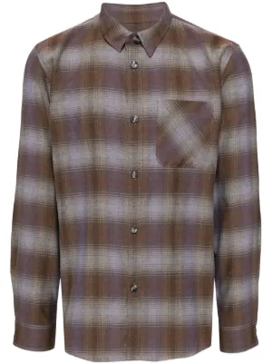 A.P.C. チェック シャツ | グレー | FARFETCH JP