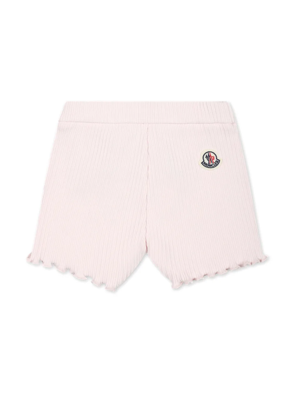 Moncler Enfant Geribbelde shorts met logo-applicatie Roze