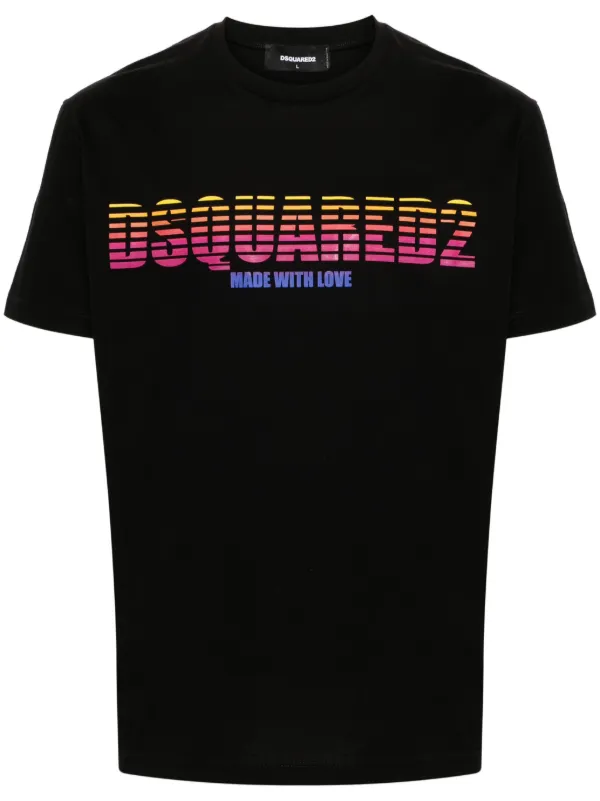 DSQUARED2 logo-print Cotton T-shirt | Black | FARFETCH