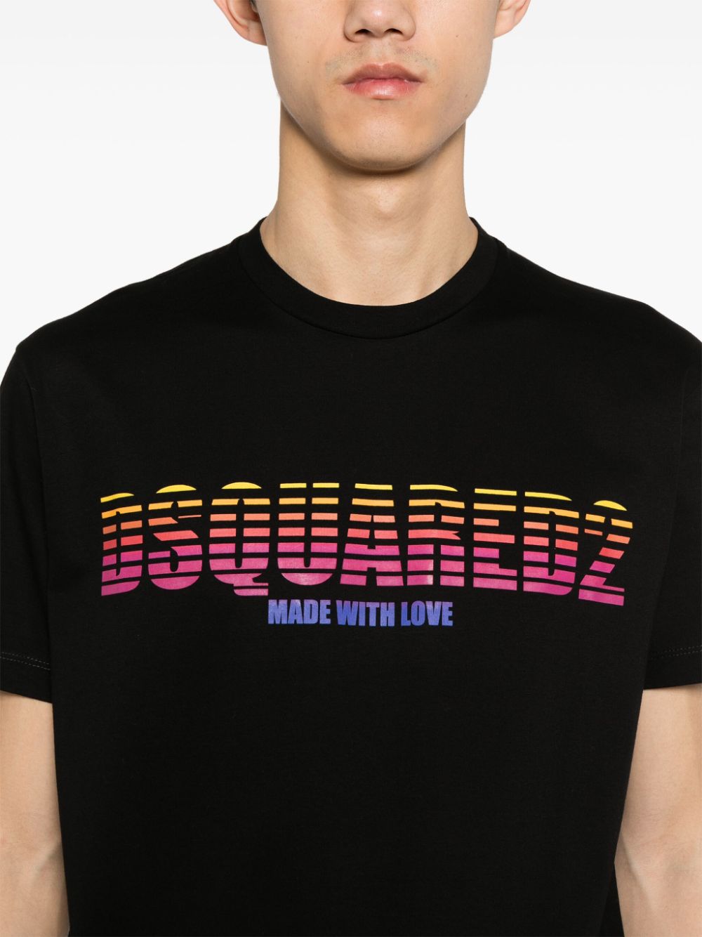 Dsquared2 Katoenen T-shirt met logoprint Zwart