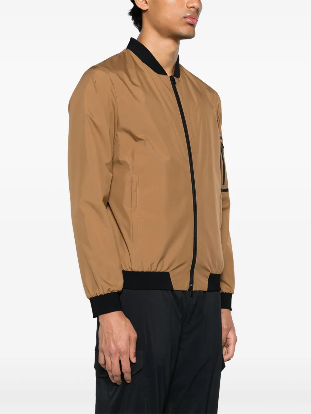 Shop Herno Laminar Waterproof Bomber Jacket In Brown