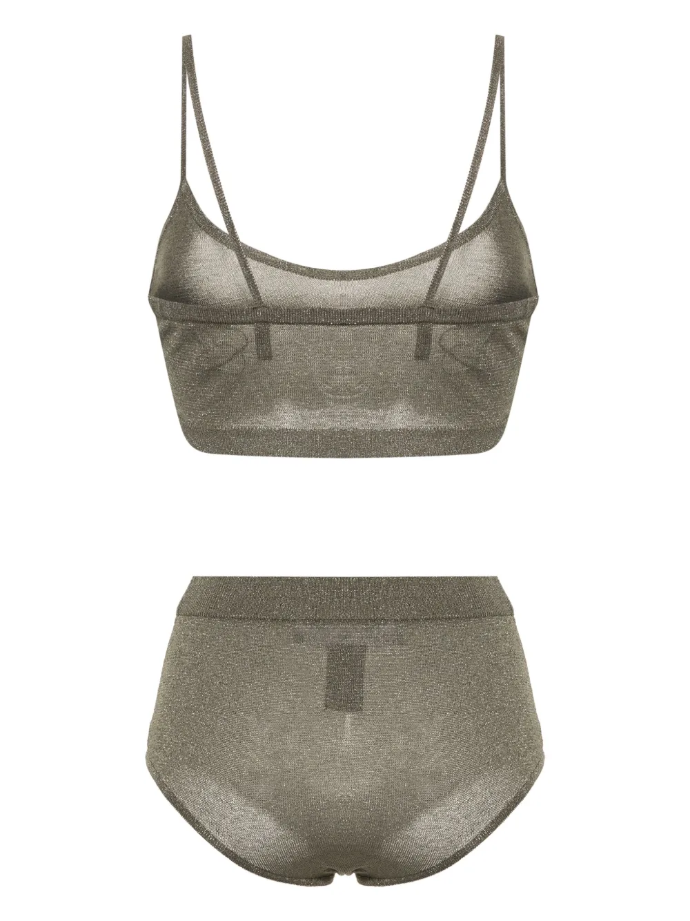 Federica Tosi lurex-detail loungewear set - Groen