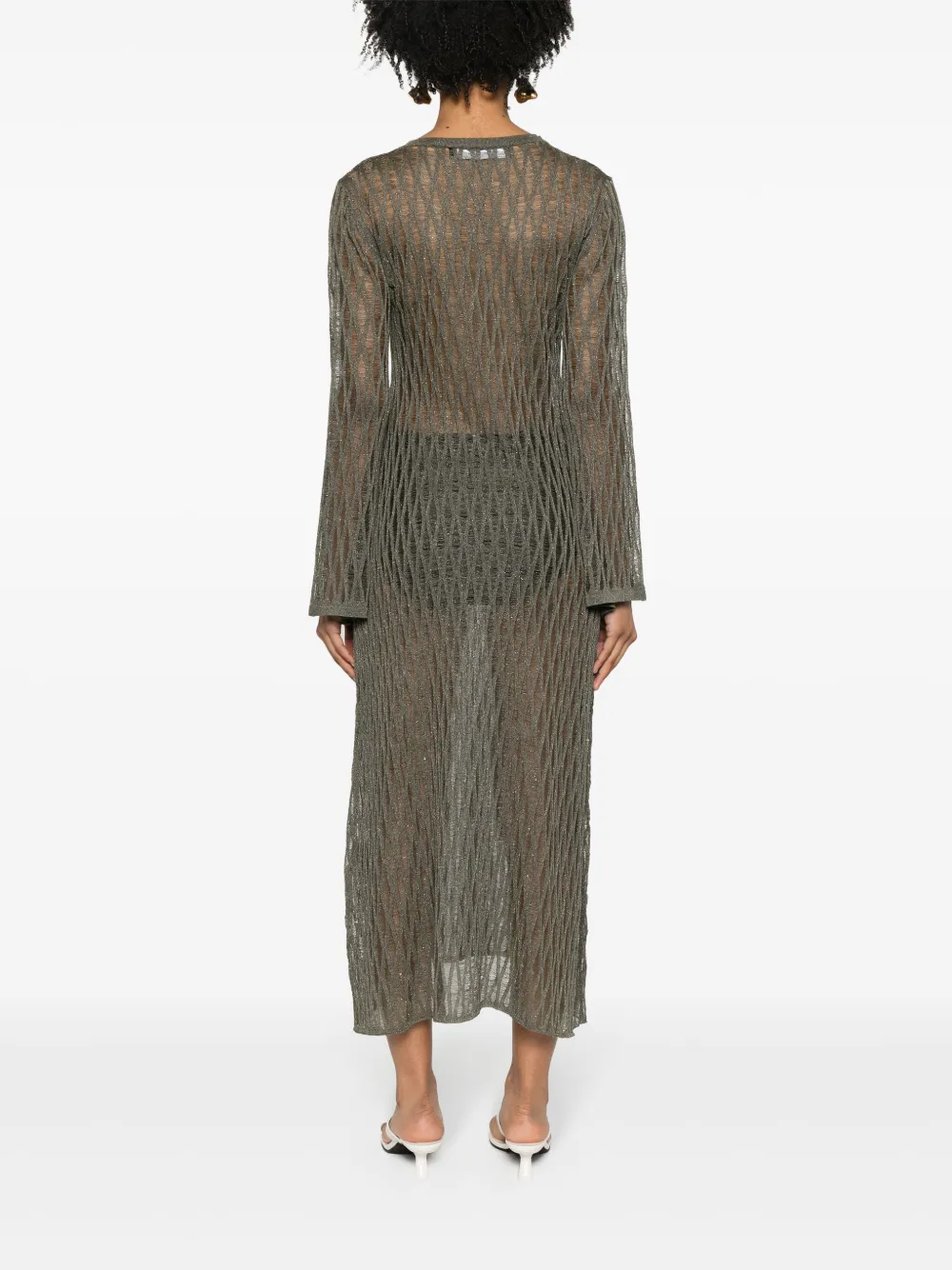 Shop Federica Tosi Knitted Maxi Dress In Grün