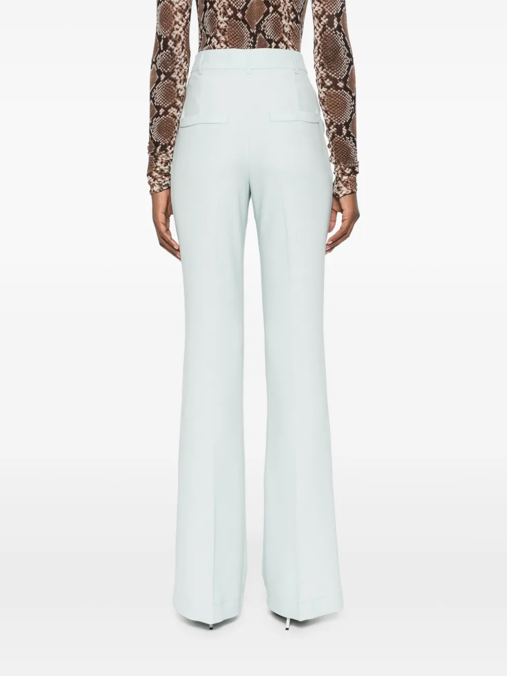 Hebe Studio Flared jersey broek Groen