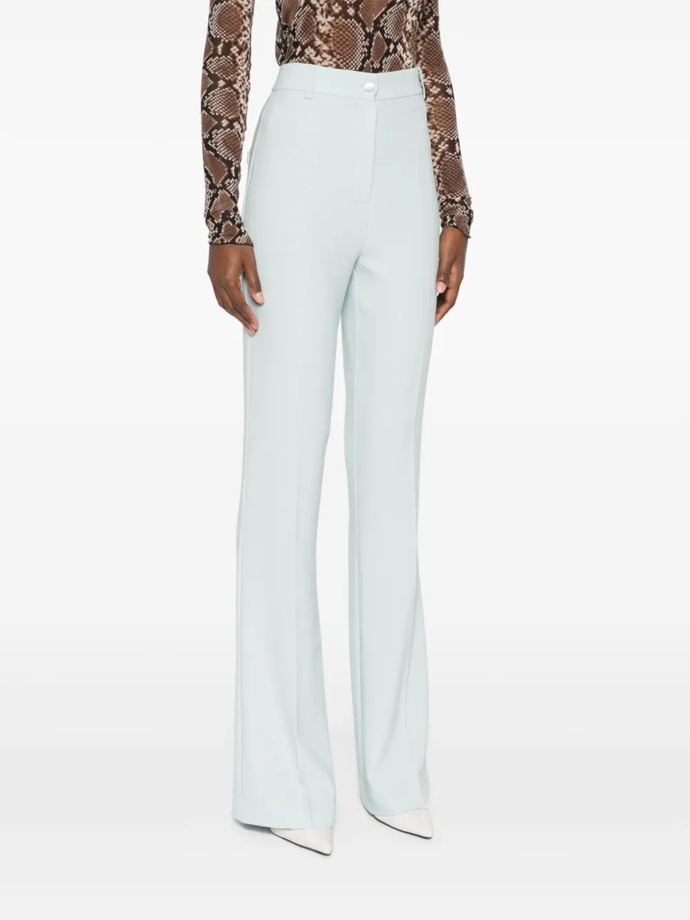 Hebe Studio Flared jersey broek Groen
