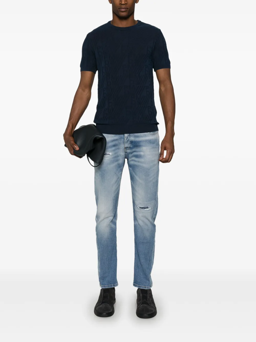 PMD Intarsia T-shirt - Blauw