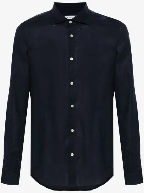 Manuel Ritz logo-embroidered long-sleeves shirt