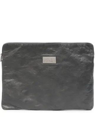 MM6 Maison Margiela logo plaque Leather Laptop Bag Grey FARFETCH CA