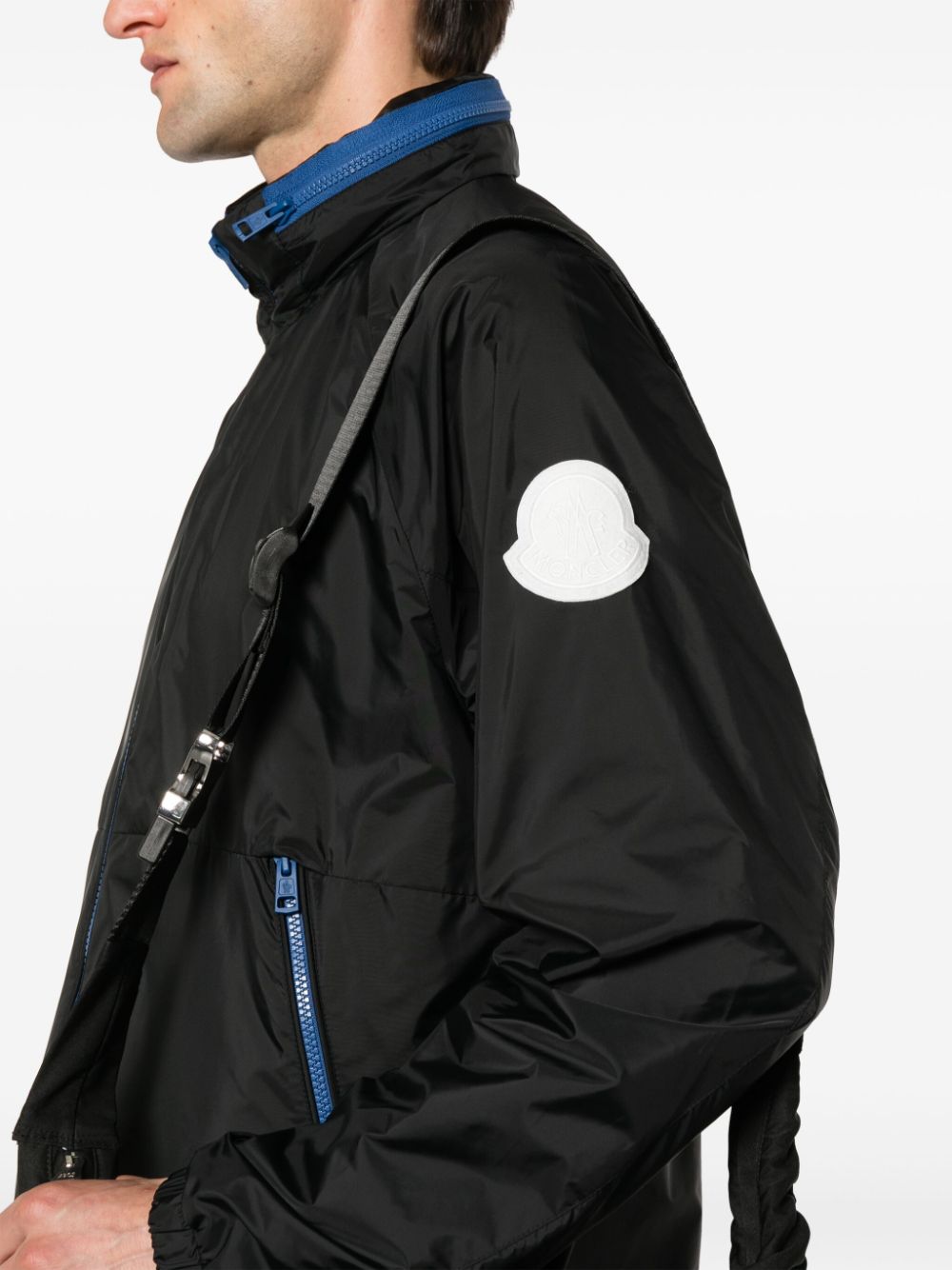 Shop Moncler Octano Lightweight Hooded Jacket In Black