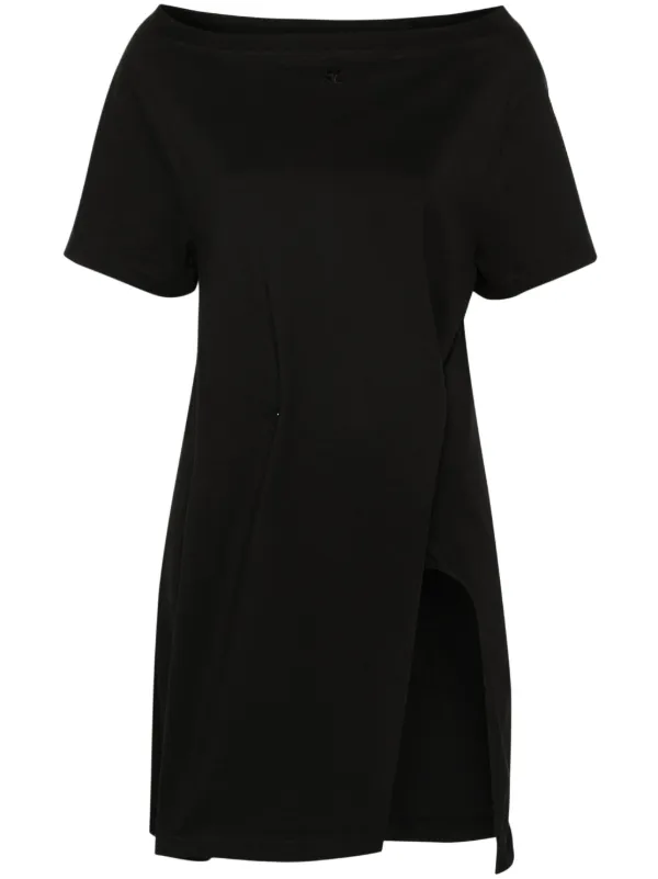 Courrèges Asymmetric Mini Dress in Black