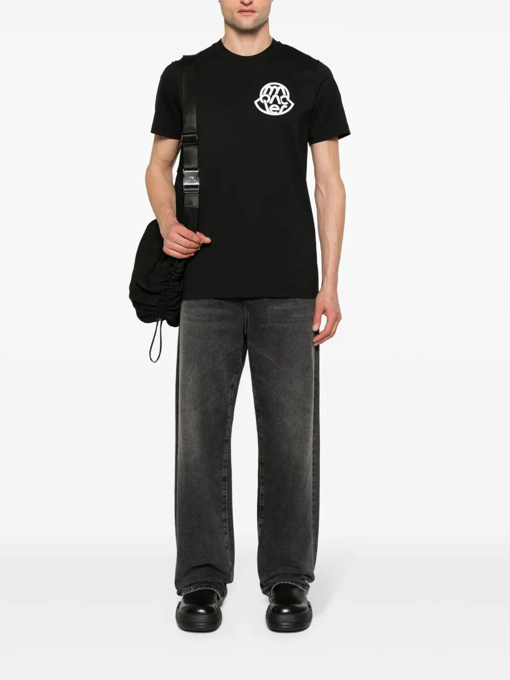 Moncler T-shirt met logopatch - Zwart