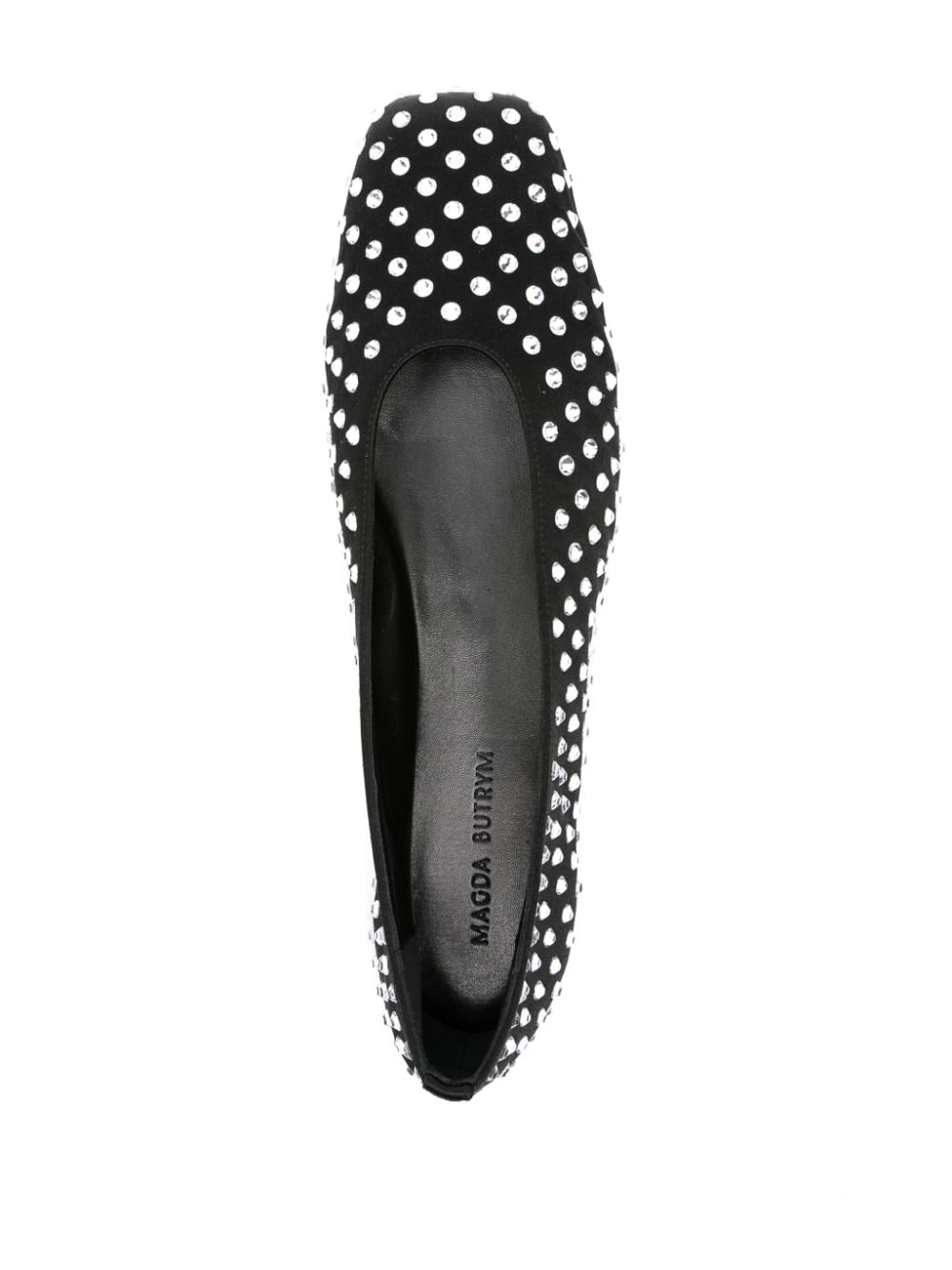 Shop Magda Butrym Crystal-embellished Ballerina Shoes In Black