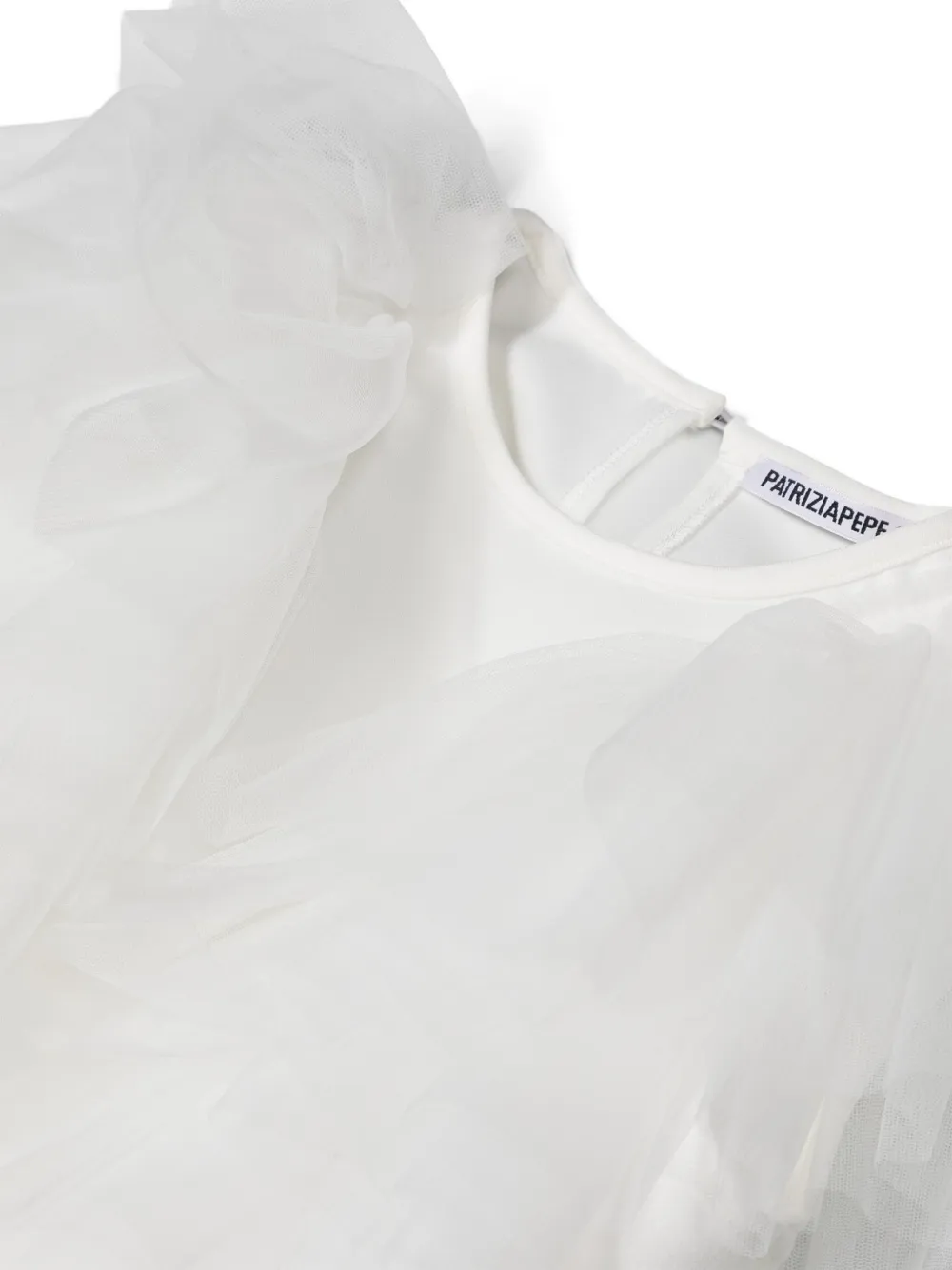 Patrizia Pepe Girl Ruffled Sleeveless Blouse In White