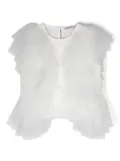 Patrizia Pepe girl ruffled sleeveless blouse - White