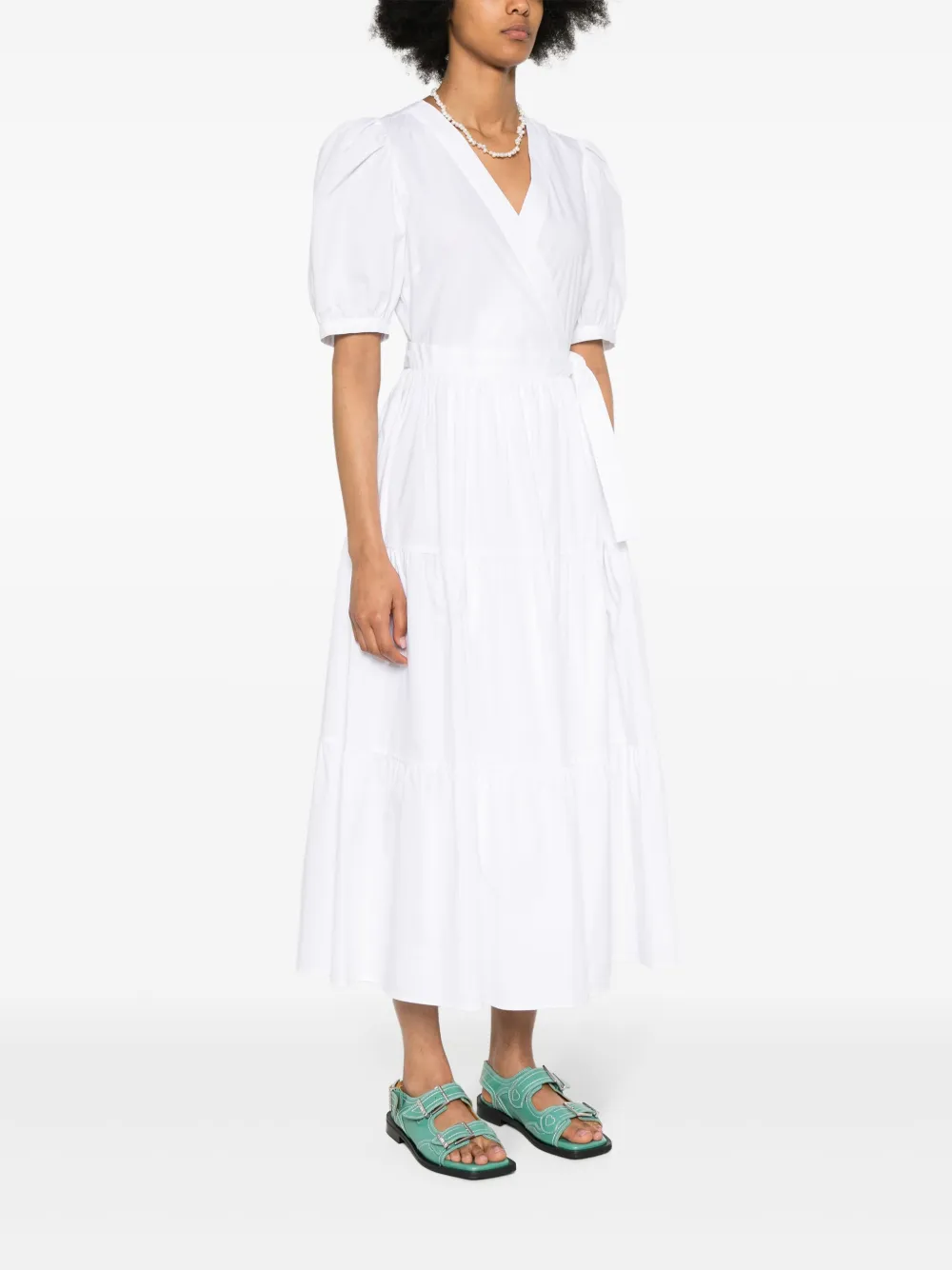 TWINSET Popeline maxi-jurk Wit