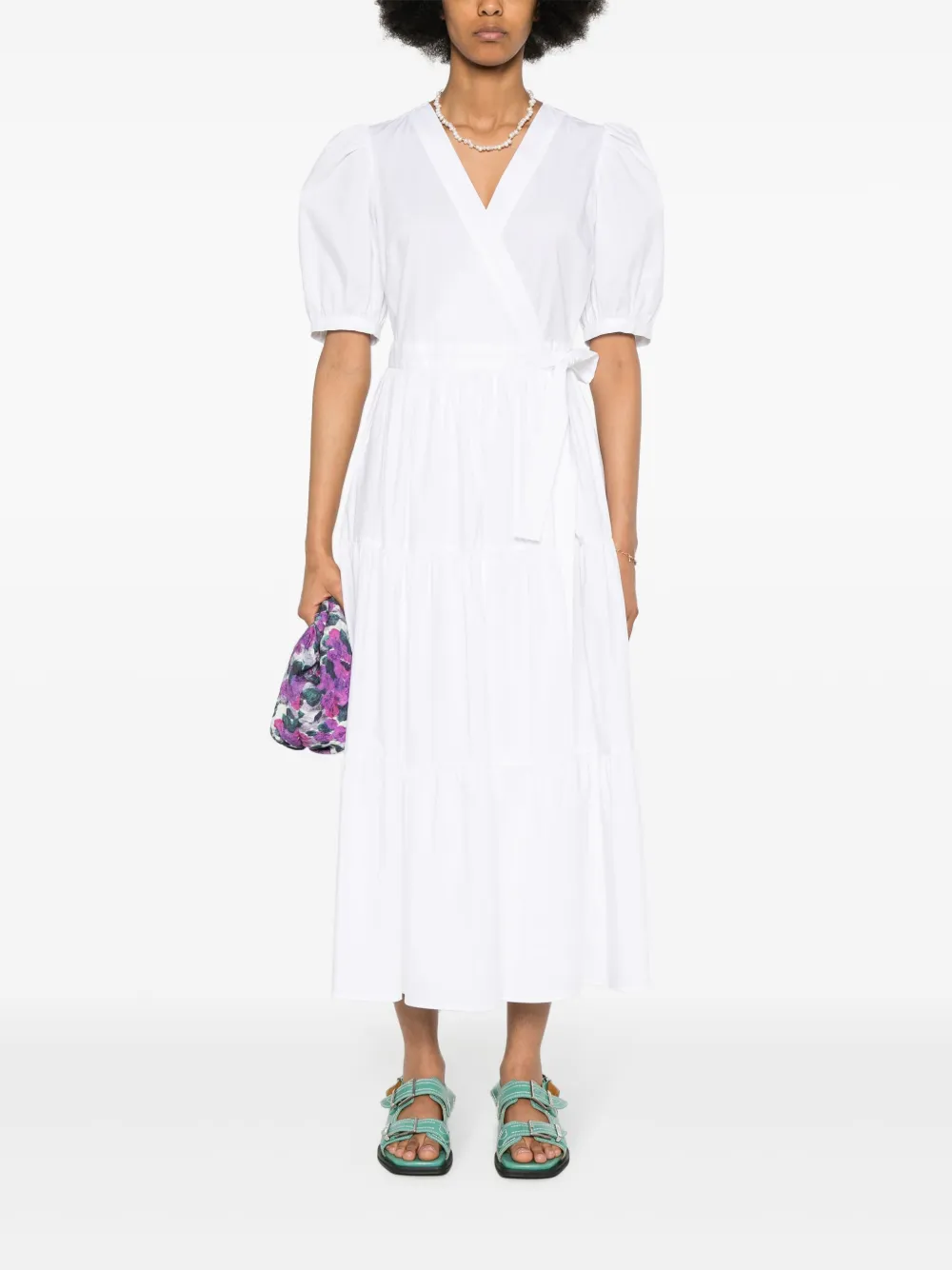 TWINSET Popeline maxi-jurk - Wit