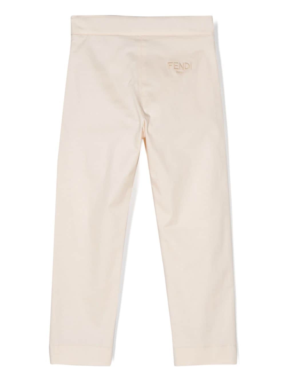 Shop Fendi Tapered Tailored Trousers In Neutrals