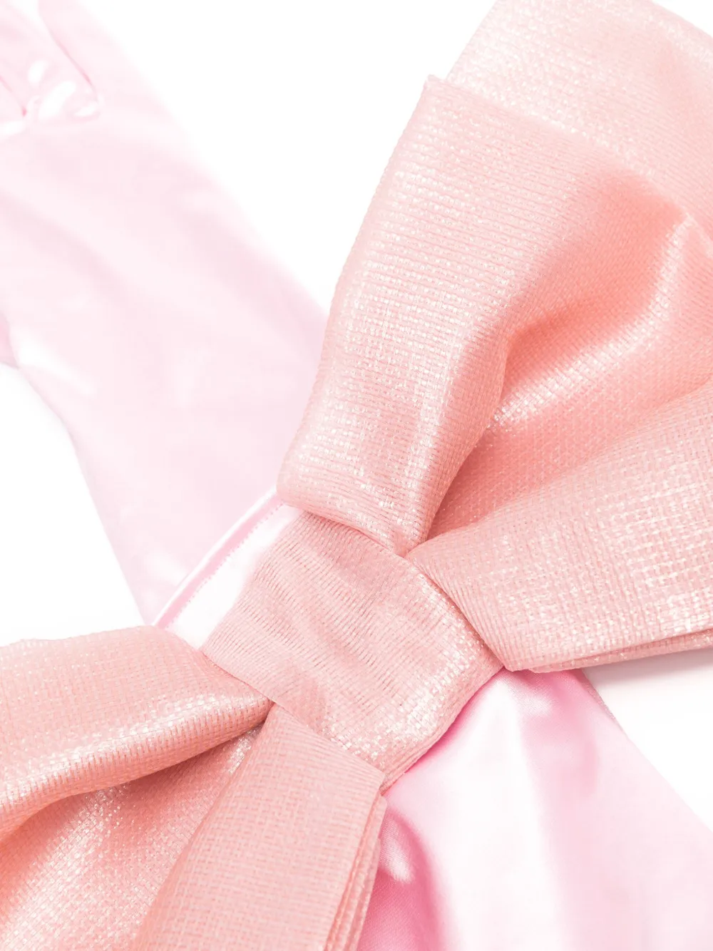 Shop Parlor Bow-detail Satin Gloves In Pink