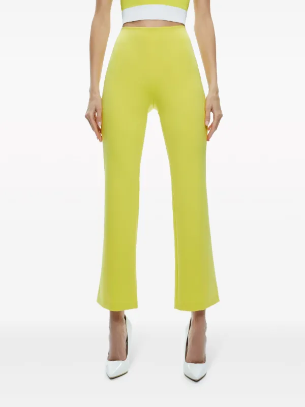 Alice Olivia RMP mid rise Cropped Trousers Yellow FARFETCH NZ