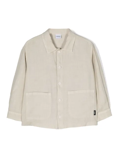 Aspesi Kids slub linen shirt