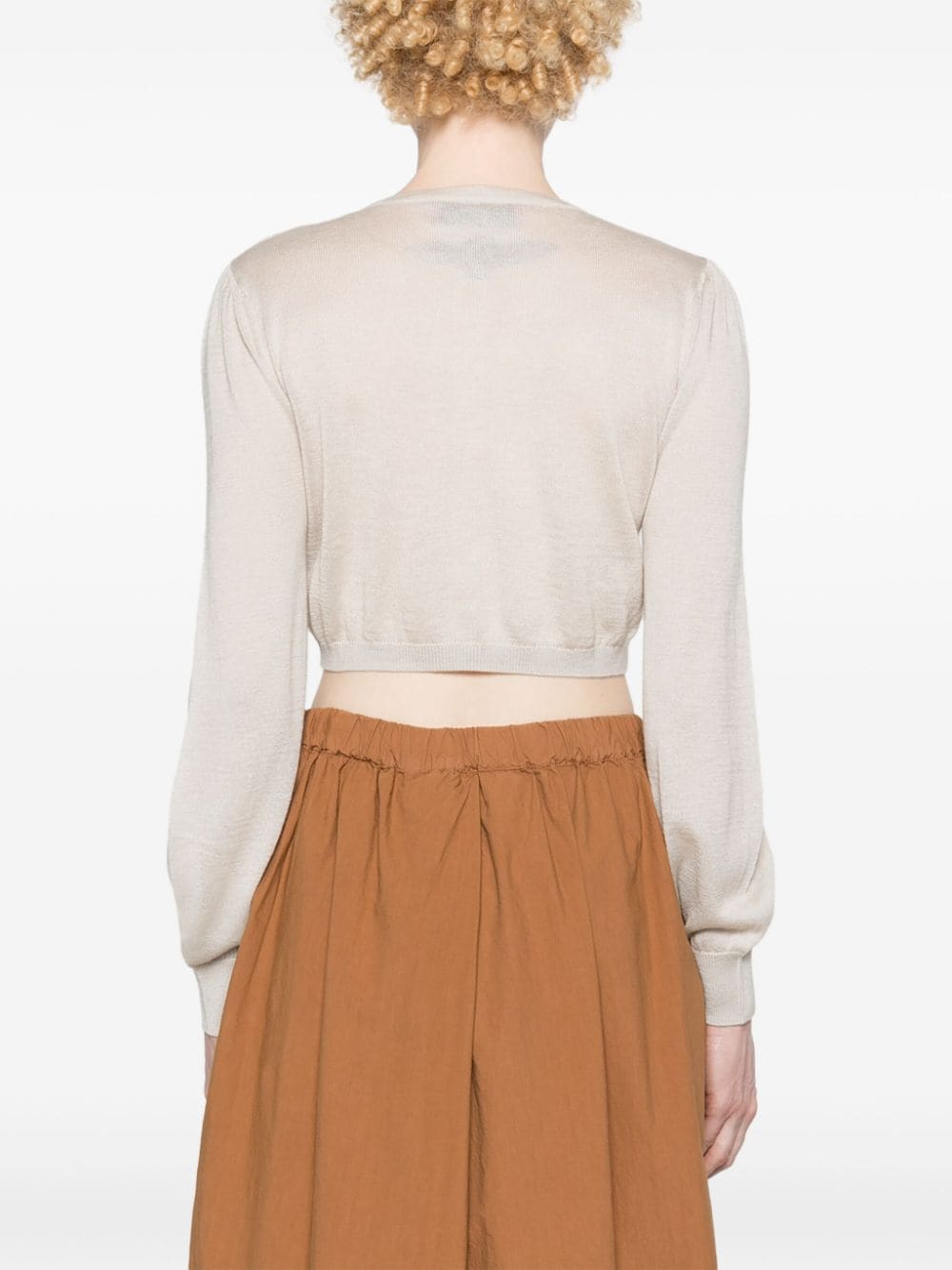 Shop Wild Cashmere Taylor Fine-knit Cropped Cardigan In Neutrals