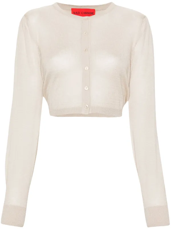 Wild Cashmere Taylor fine knit Cropped Cardigan Farfetch