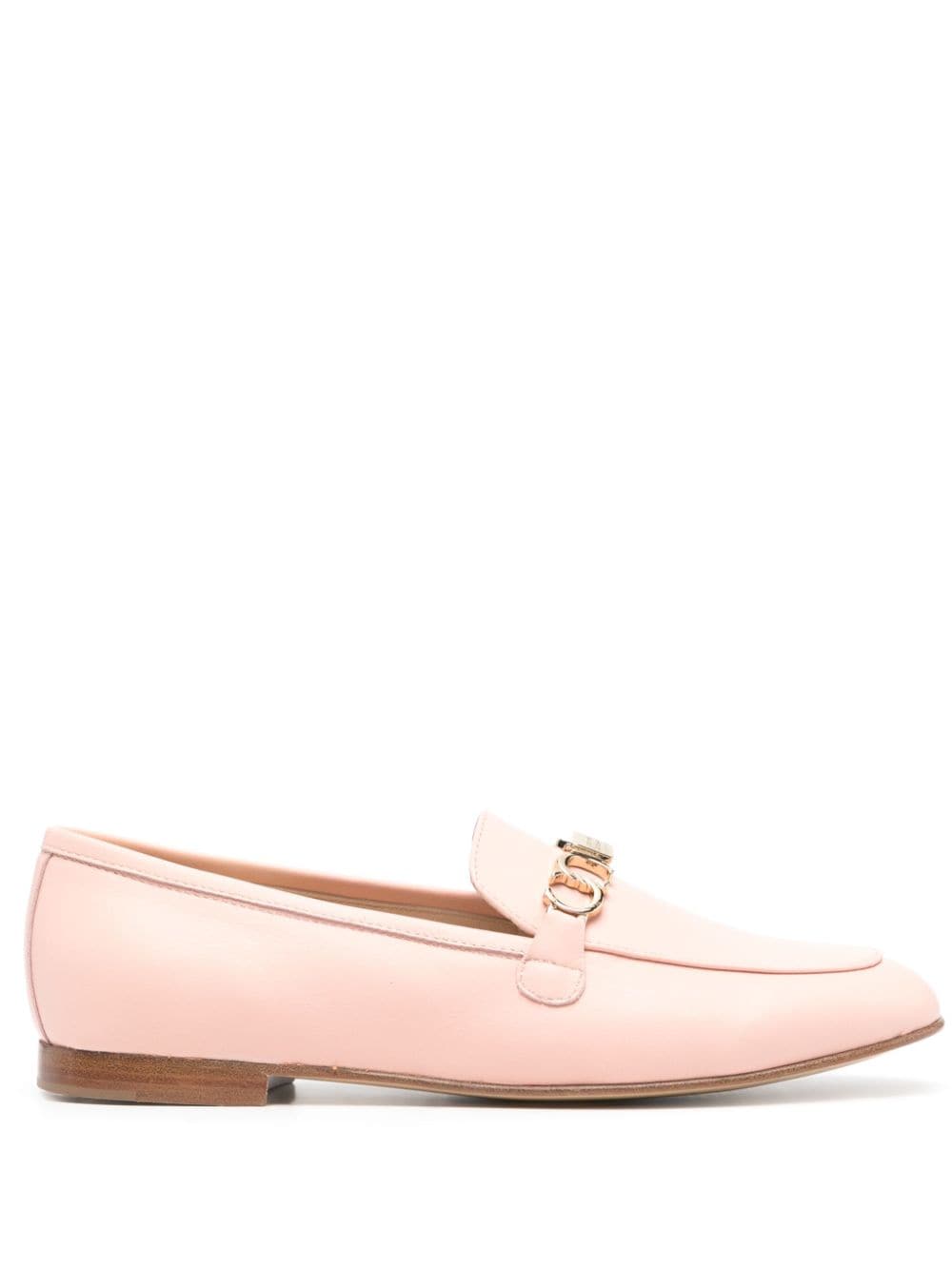Casadei Logo Plaque Leather Loafers In Pink