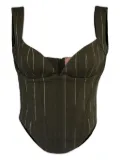 La Semaine pinstripe corset top - Green