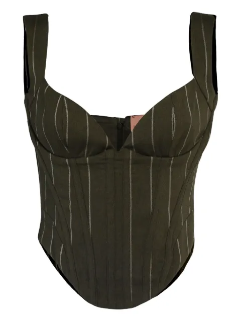 La Semaine pinstripe corset top
