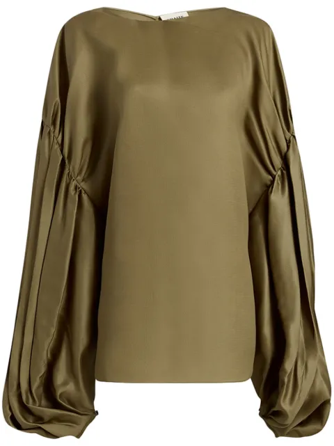 KHAITE Quico pleat-detail silk blouse 