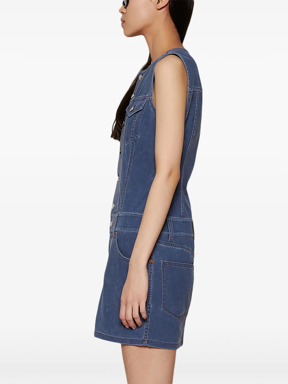 Shop Alexander Wang Denim Bodycon Mini Dress In Blue