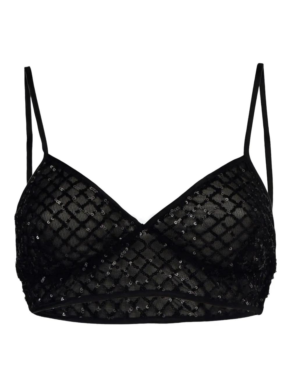 La Semaine sequin-embellished bralette-style top | Black | Image 1
