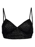 La Semaine sequin-embellished bralette-style top - Black