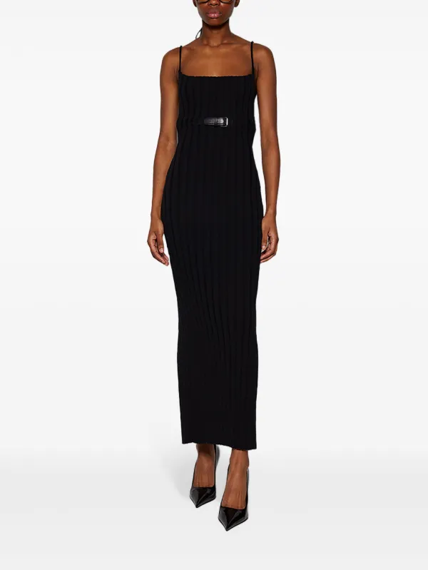 Alexander Wang Belted ribbed-knit Dress | Black | FARFETCH Alexander Wang Belted ribbed-knit Dress | Black | FARFETCH