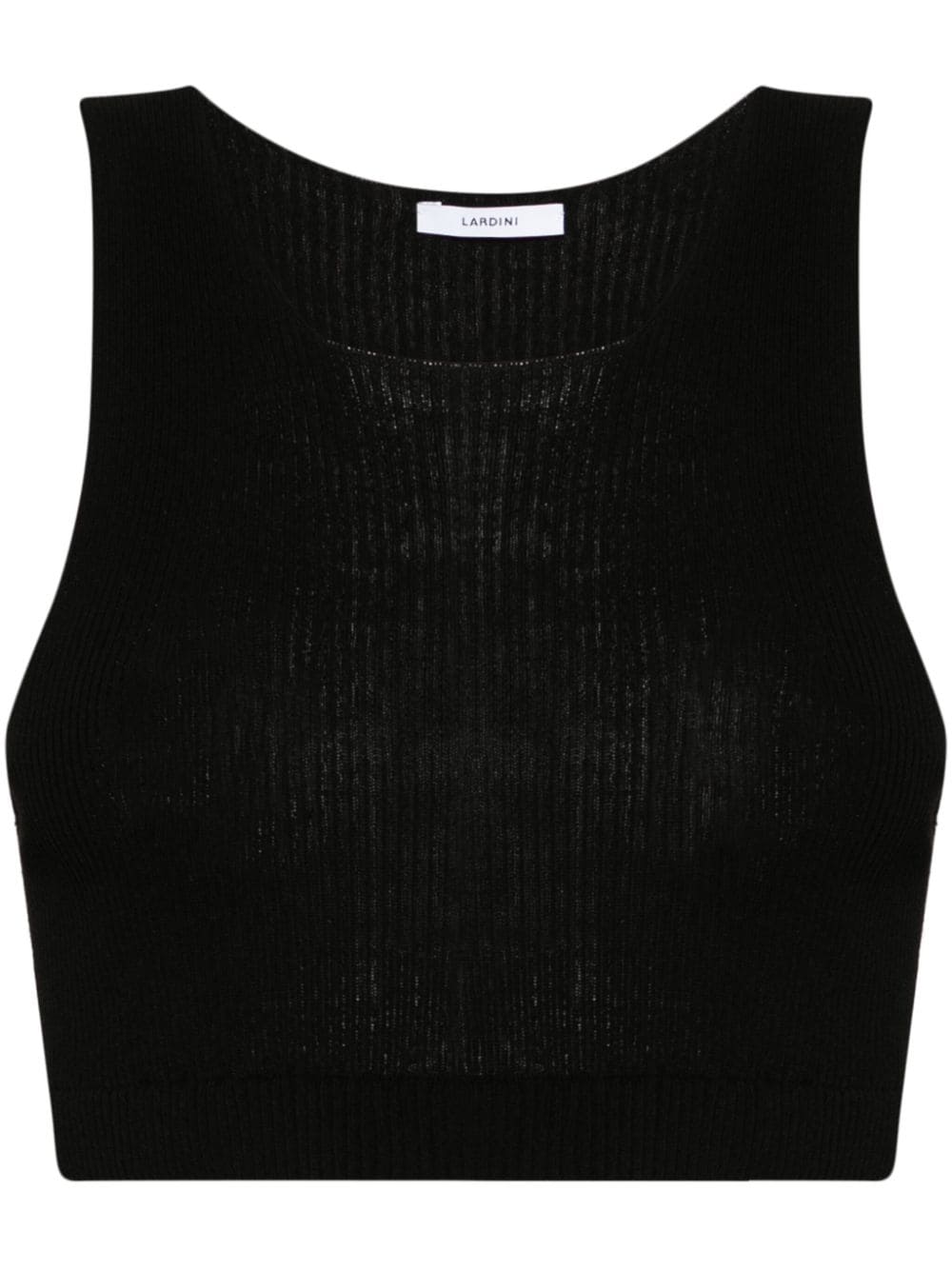 Lardini Ribbed-knit Crop Top In Black